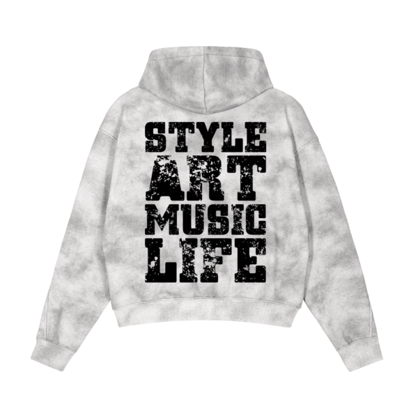 Dirty Washed Boxy Zip-up Fleece Hoodie - Image 2