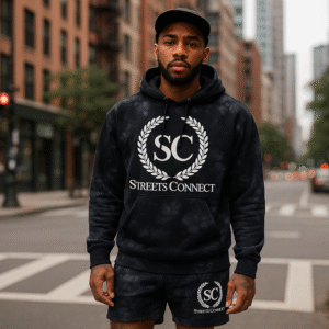 Streets Connect Logo - Premium Tie Dye Shorts Set