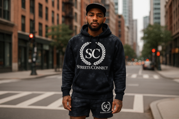 Streets Connect Logo - Premium Tie Dye Shorts Set