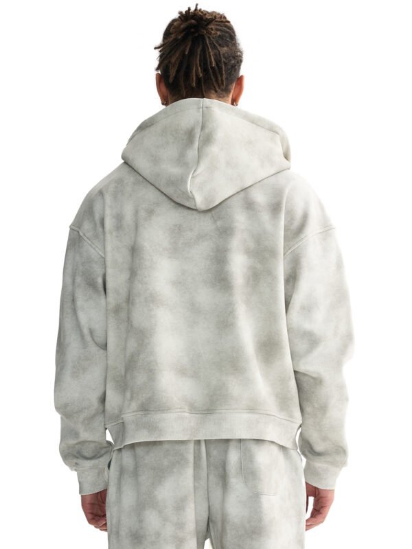 Dirty Washed Boxy Zip-up Fleece Hoodie - Image 5