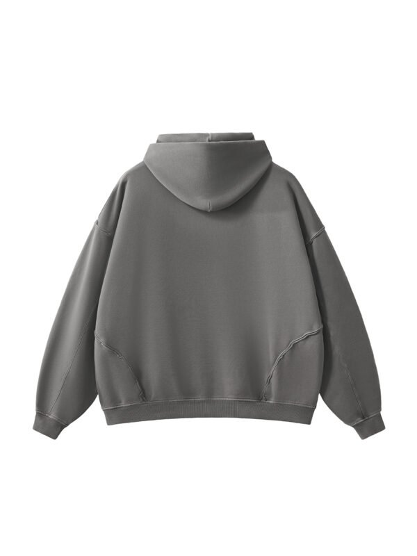 Raw-Seam Enzyme Washed Hooded Sweatshirt - Image 6