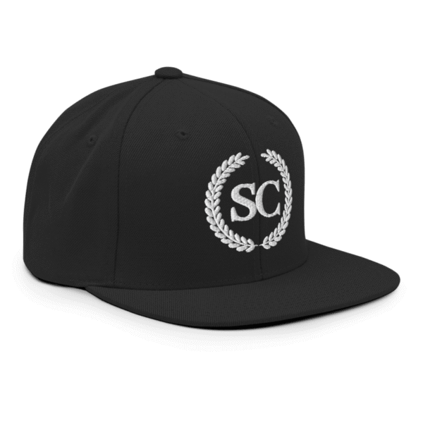 The Laurels Premium Snapback Hat - White on Black - Image 12