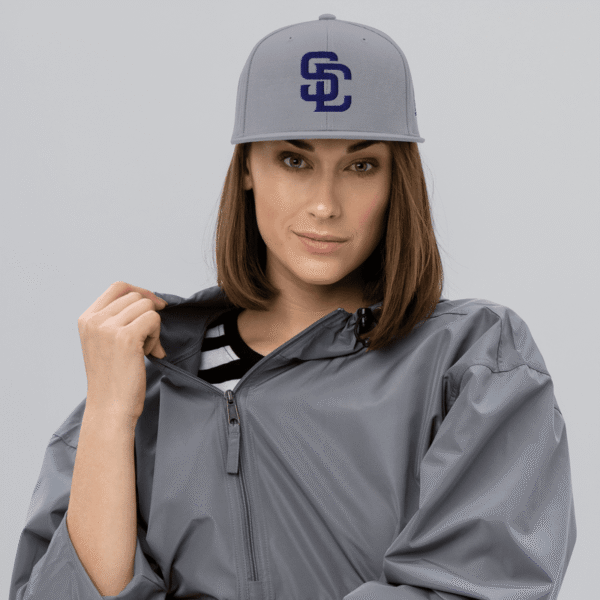 Streets Connect League Hat - Navy on Gray Snapback Hat - Image 7