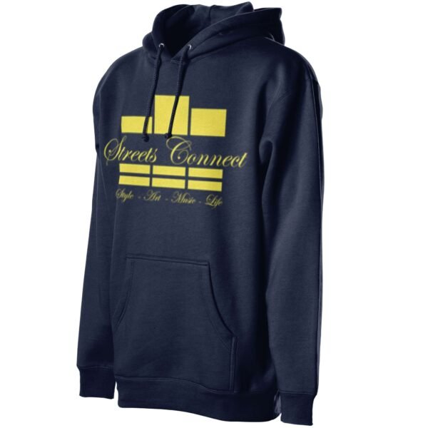 Classic Logo Yellow on Navy Heavyweight Hoodie - Image 5