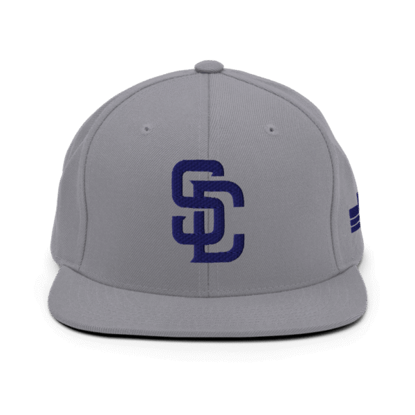 Streets Connect League Hat - Navy on Gray Snapback Hat - Image 9