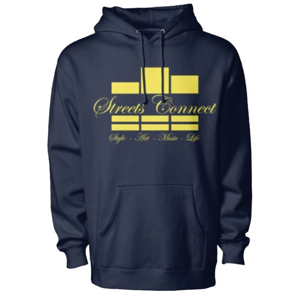 Classic Logo Yellow on Navy Heavyweight Hoodie - Image 2