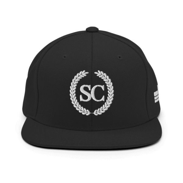 The Laurels Premium Snapback Hat - White on Black - Image 7
