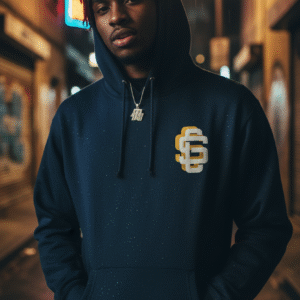 Interlock heavyweight pullover hoodie Gold/White Logo