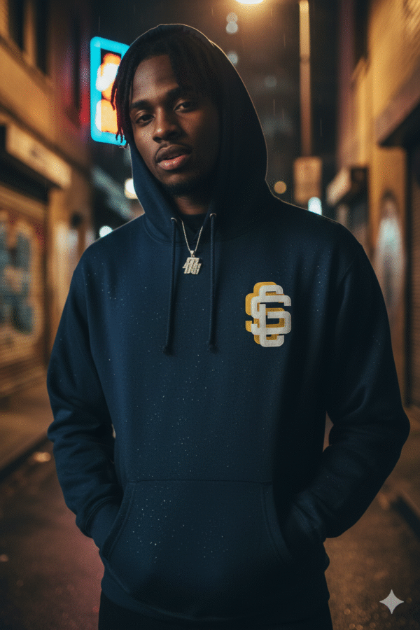 Interlock heavyweight pullover hoodie Gold/White Logo