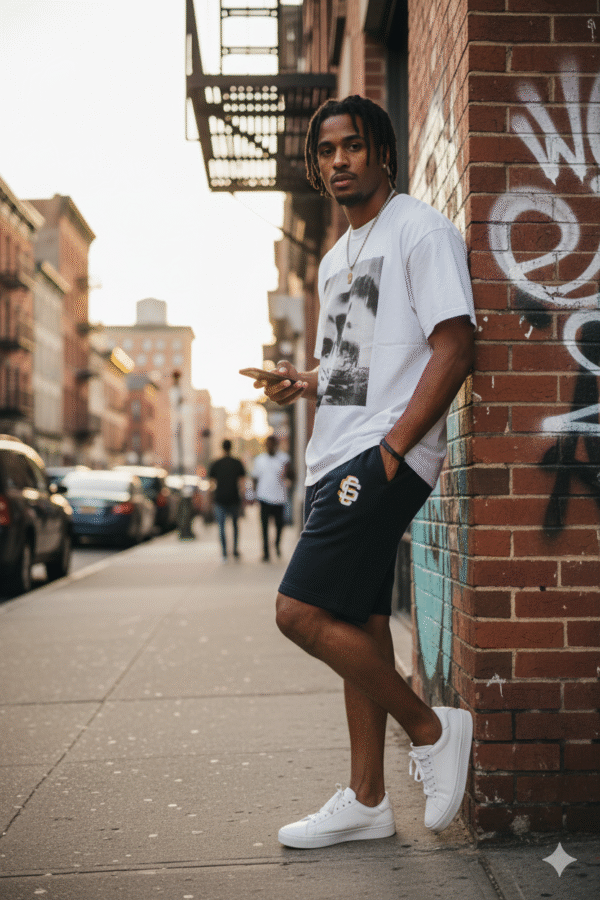 Interlock Midweight Fleece Shorts Gold/White