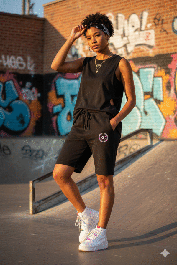 City Shorts - Black Fleece Shorts - Image 3