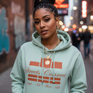Classic Logo In Terracotta On Sea Foam Relax Hoodie