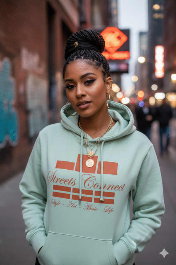 Classic Logo In Terracotta On Sea Foam Relax Hoodie