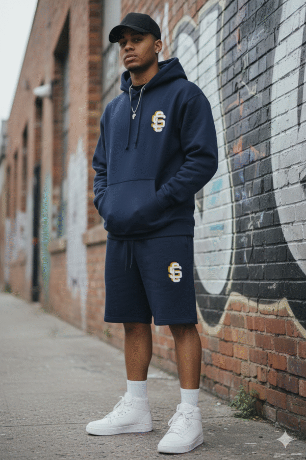 Interlock Midweight Fleece Shorts Gold/White - Image 3
