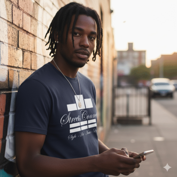 Navy Classic Logo Streetwear T Shirt - Image 4