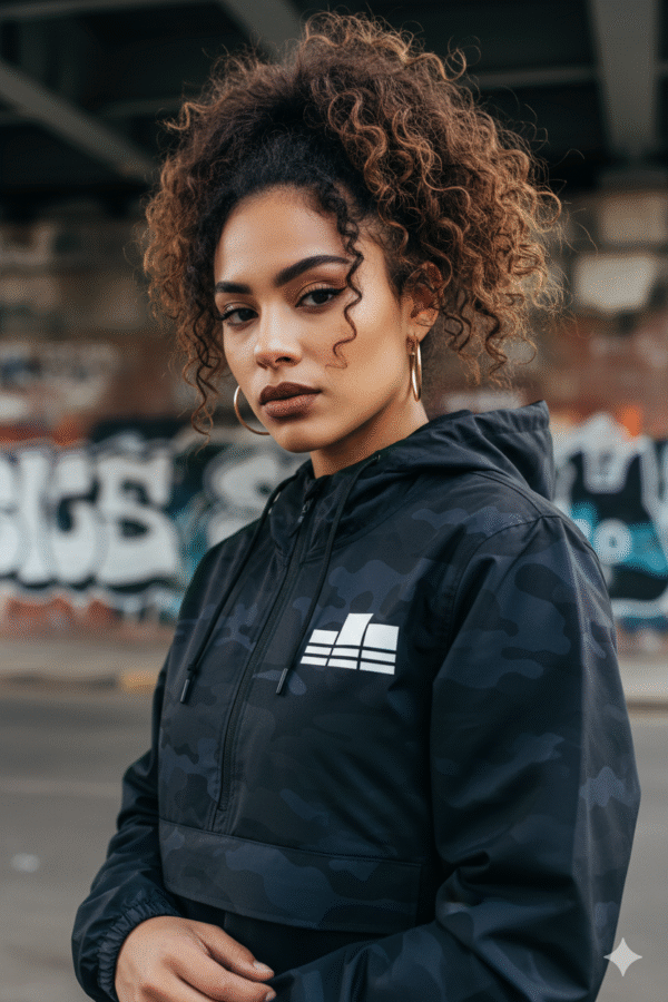 Black Camo Anorak Jacket - Image 4