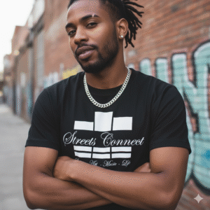 Black Classic Logo Streetwear T Shirt