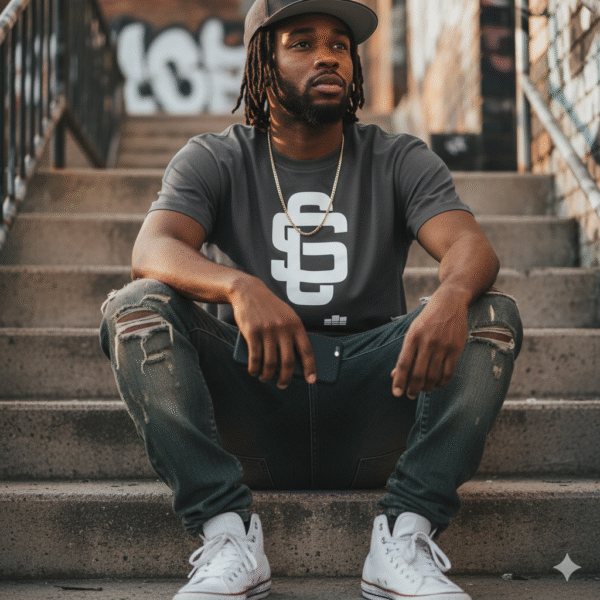 Gray Intersect SC Streetwear T Shirt - Image 2