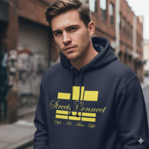 Classic Logo Yellow on Navy Heavyweight Hoodie