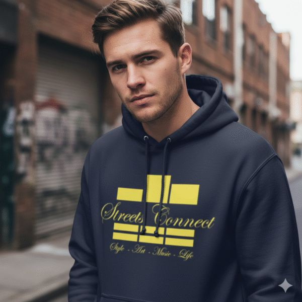 Classic Logo Yellow on Navy Heavyweight Hoodie