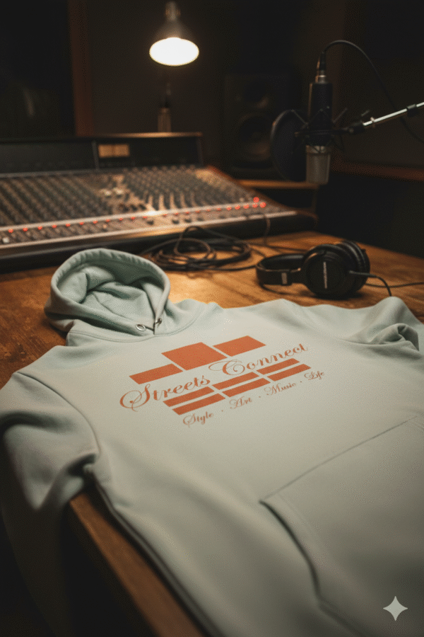 Classic Logo In Terracotta On Sea Foam Relax Hoodie - Image 4