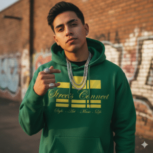 Classic Logo in Yellow on Green Heavyweight Hoodie