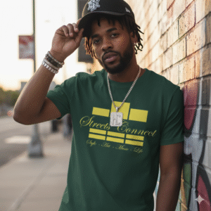 NW Green Streetwear T Shirt Classic Logo in Yellow