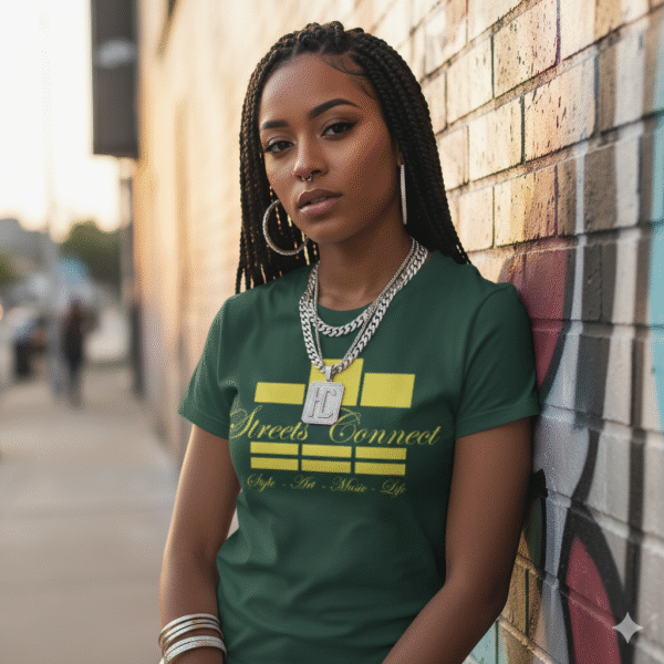 NW Green Streetwear T Shirt Classic Logo in Yellow - Image 3
