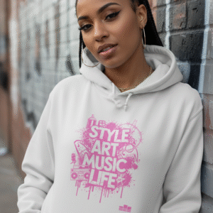 SAML Heavyweight Hoodie Pink on Bone