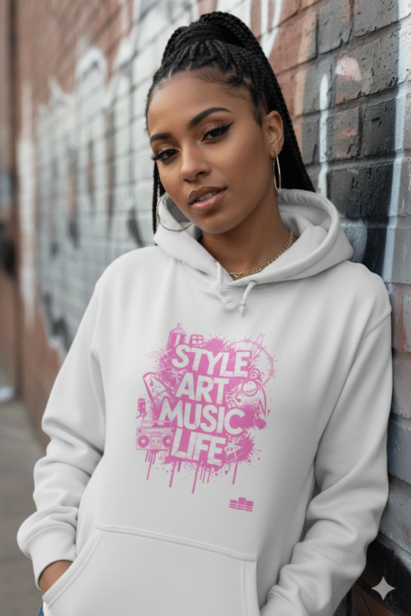 SAML Heavyweight Hoodie Pink on Bone