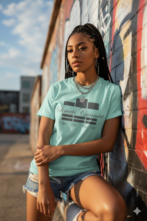 Classic Logo Gray On Celadon Streetwear T Shirt - Image 2