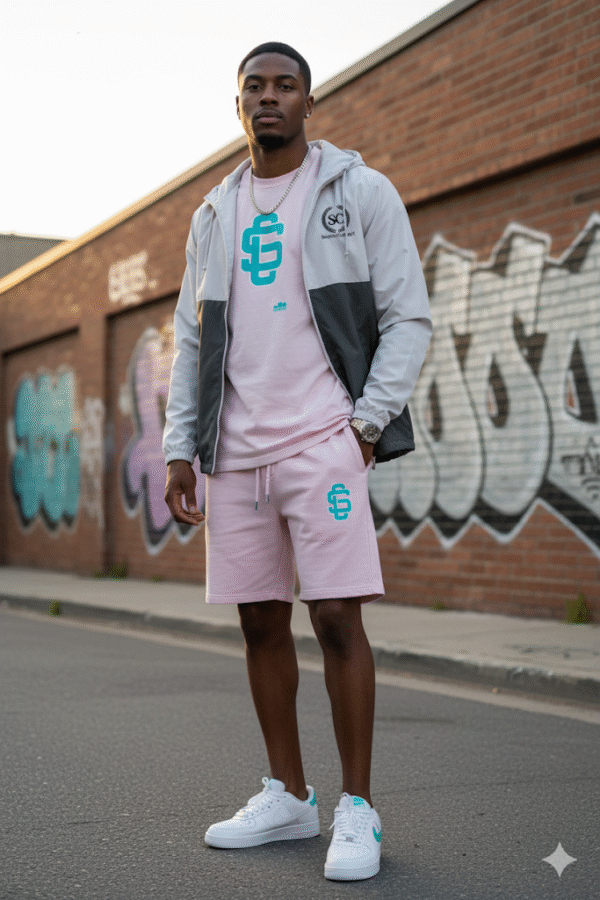 Teal Logo Classic Streetwear T Shirt In Pink - Image 5