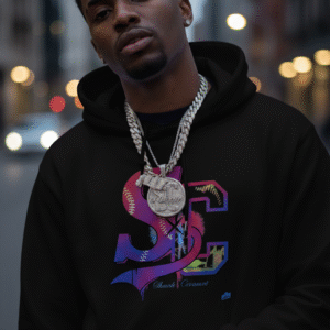 Crossover Logo Graff Mix On Black Heavyweight Hoodie
