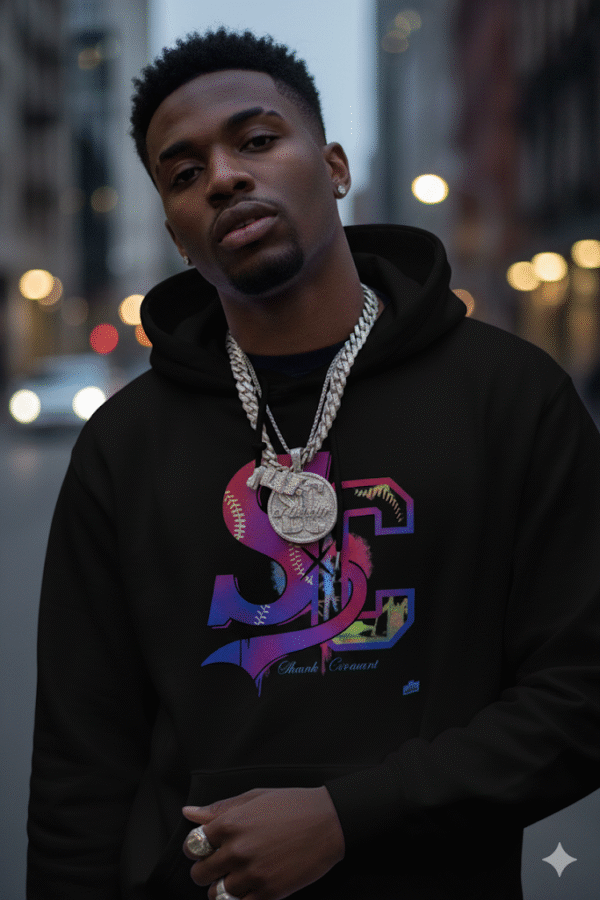 Crossover Logo Graff Mix On Black Heavyweight Hoodie
