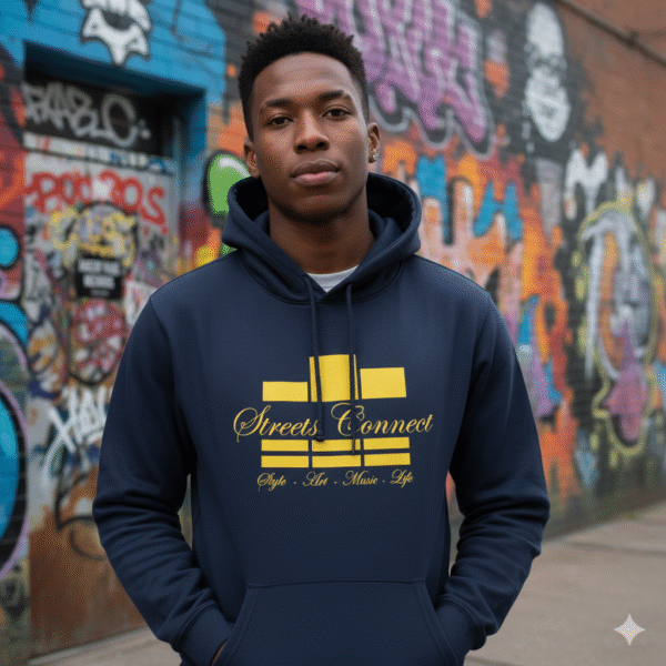 Classic Logo Gold On Navy Heavyweight Hoodie