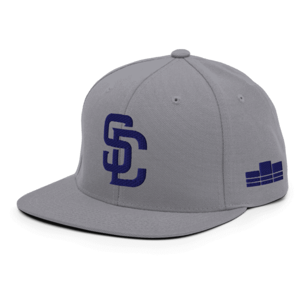 Streets Connect League Hat - Navy on Gray Snapback Hat - Image 4