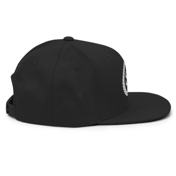 The Laurels Premium Snapback Hat - White on Black - Image 11