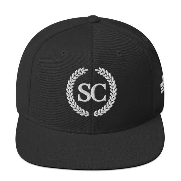 The Laurels Premium Snapback Hat - White on Black - Image 5