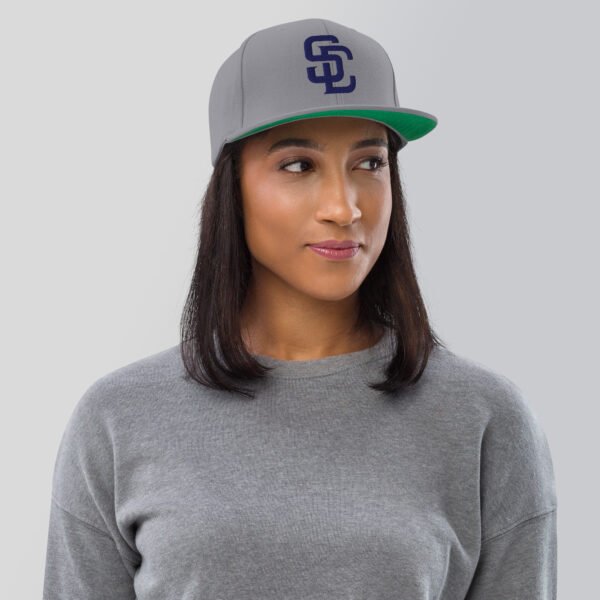 Streets Connect League Hat - Navy on Gray Snapback Hat - Image 2