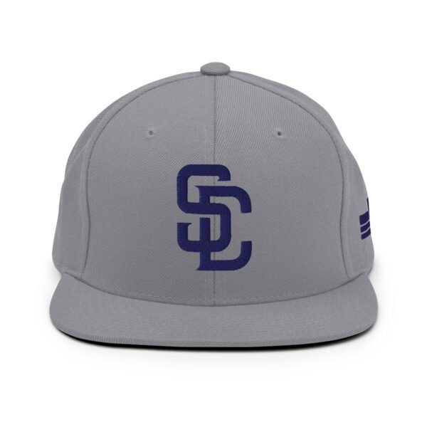 Streets Connect League Hat - Navy on Gray Snapback Hat - Image 3
