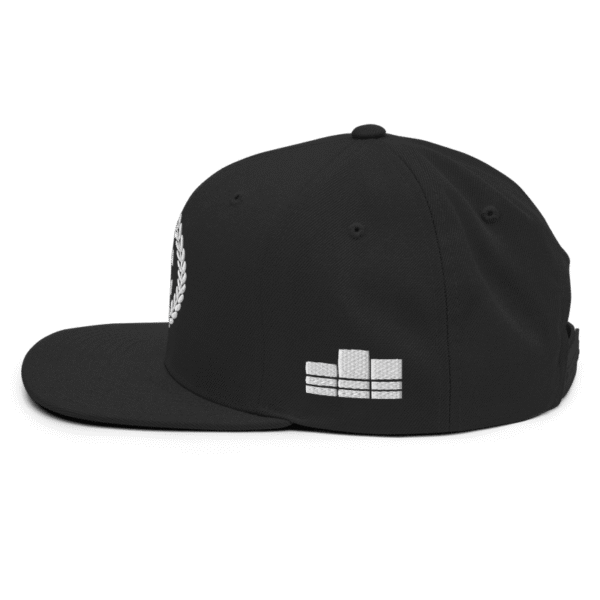 The Laurels Premium Snapback Hat - White on Black - Image 13