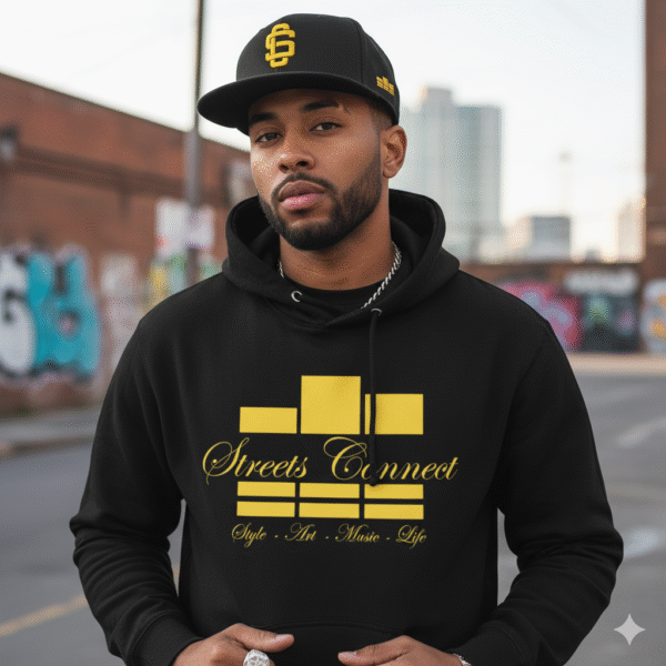 Classic Logo Gold On Black Heavyweight Hoodie