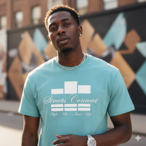 Classic Logo White On Celadon Garment-dyed Heavyweight Tee