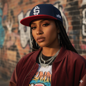 Classic Logo White On Red/Navy Premium Snapback