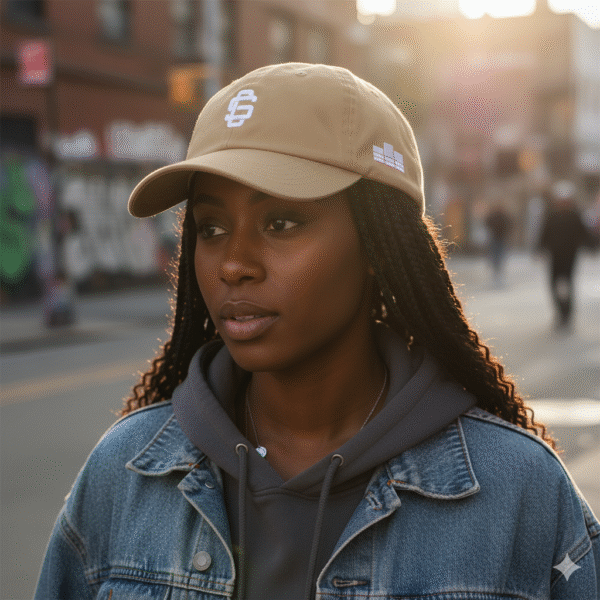 Premium Polo Cap Black/Khaki/Stone - Image 3