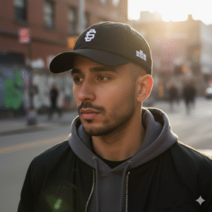 Premium Polo Cap Black/Khaki/Stone