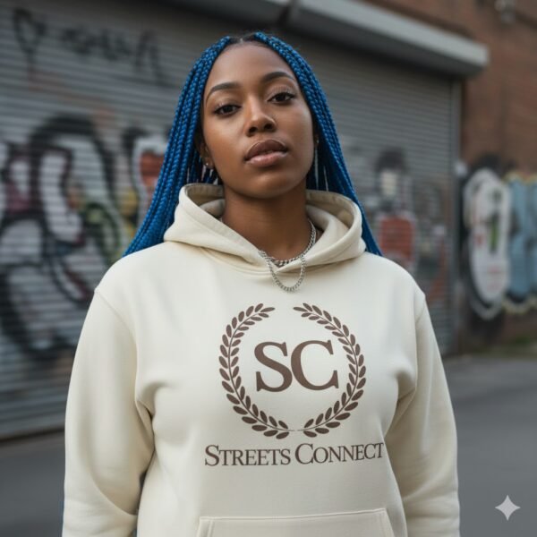Laurels In Chocolate On Cream Box Hoodie - Image 4