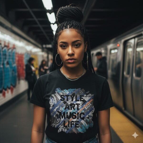 Style Art Music Life Heavyweight Tee - Image 4