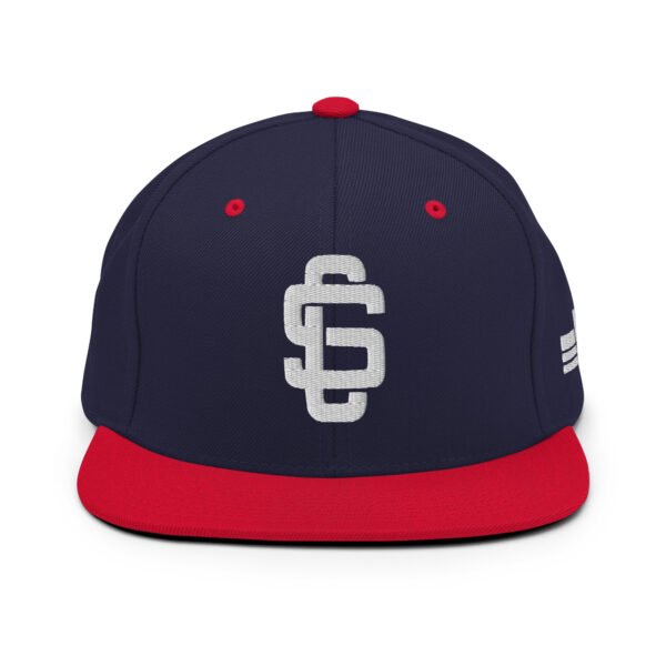 Classic Logo White On Red/Navy Premium Snapback - Image 7
