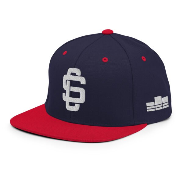 Classic Logo White On Red/Navy Premium Snapback - Image 3